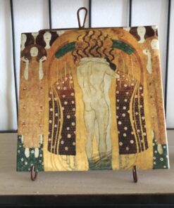 Gustav Klimt-De kus van de hele wereld 13X13cm