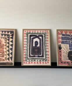 Serie van 3 posters 30X40 canvas Abstract met lijst