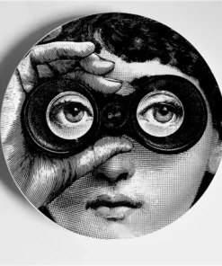 Bord met afbeelding van Lina Cavalieri met verrekijker