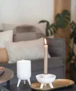 Zusss kandelaar op pootjes offwhite